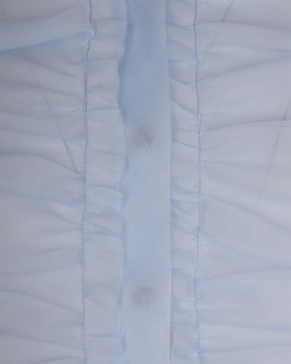 Sheer Ruched Shirt Sky Blue