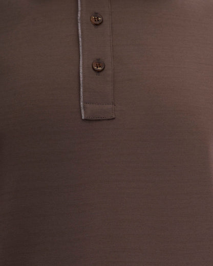 Polo Shirt Double Jersey Brown