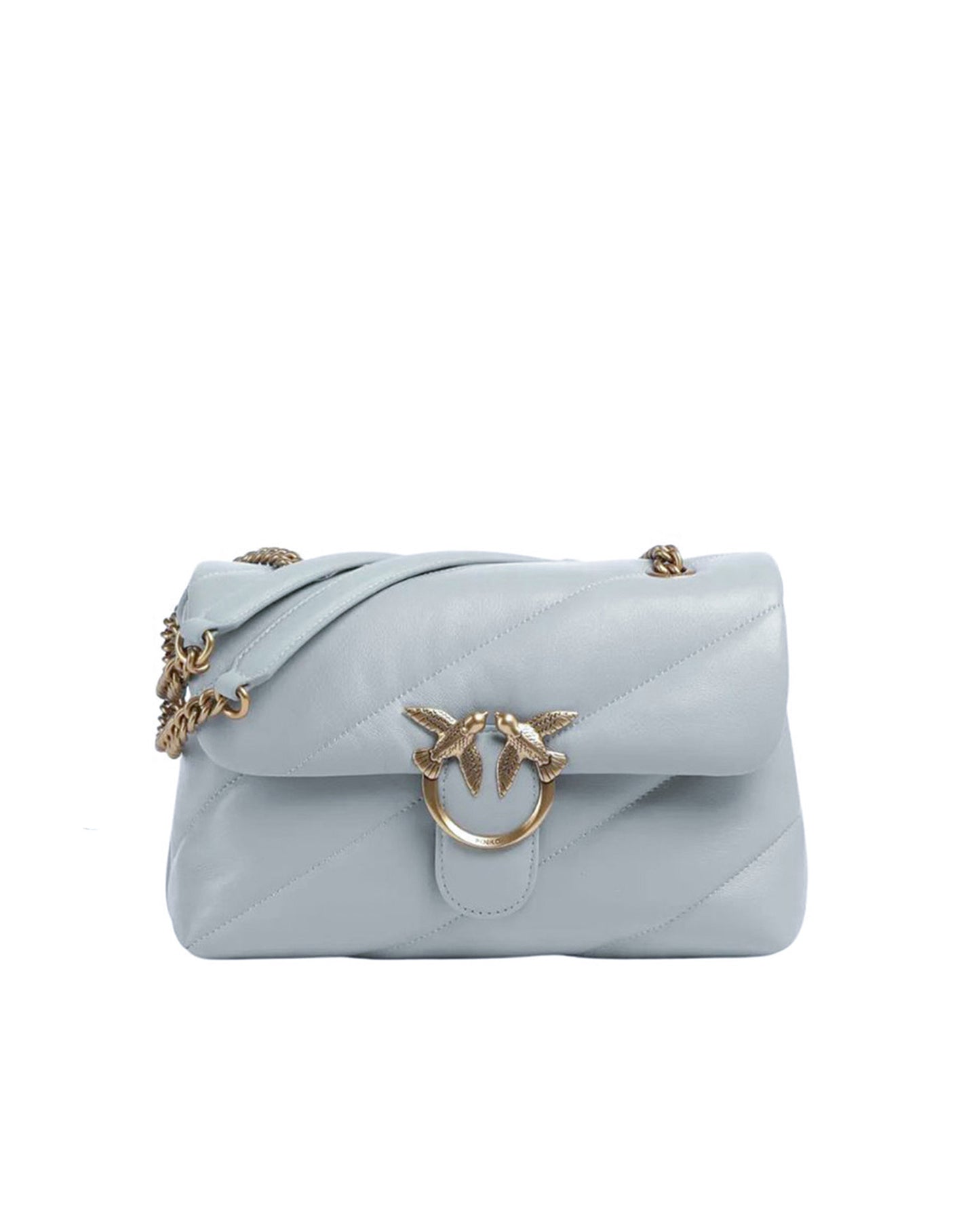 Shoulder Bag Love Bag Puff Pearl Grey/Antique Gold
