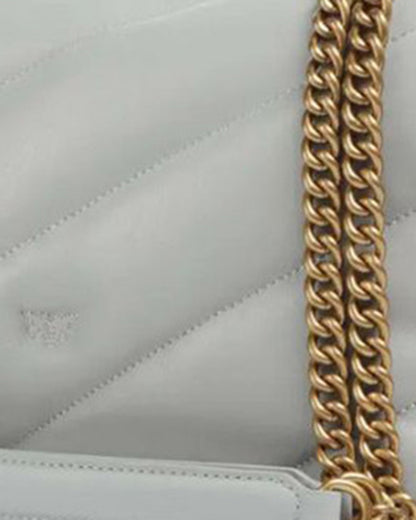 Shoulder Bag Love Bag Puff Pearl Grey/Antique Gold