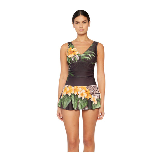 Marina West PF837 Skirted Swimdress (Aloha Brown)