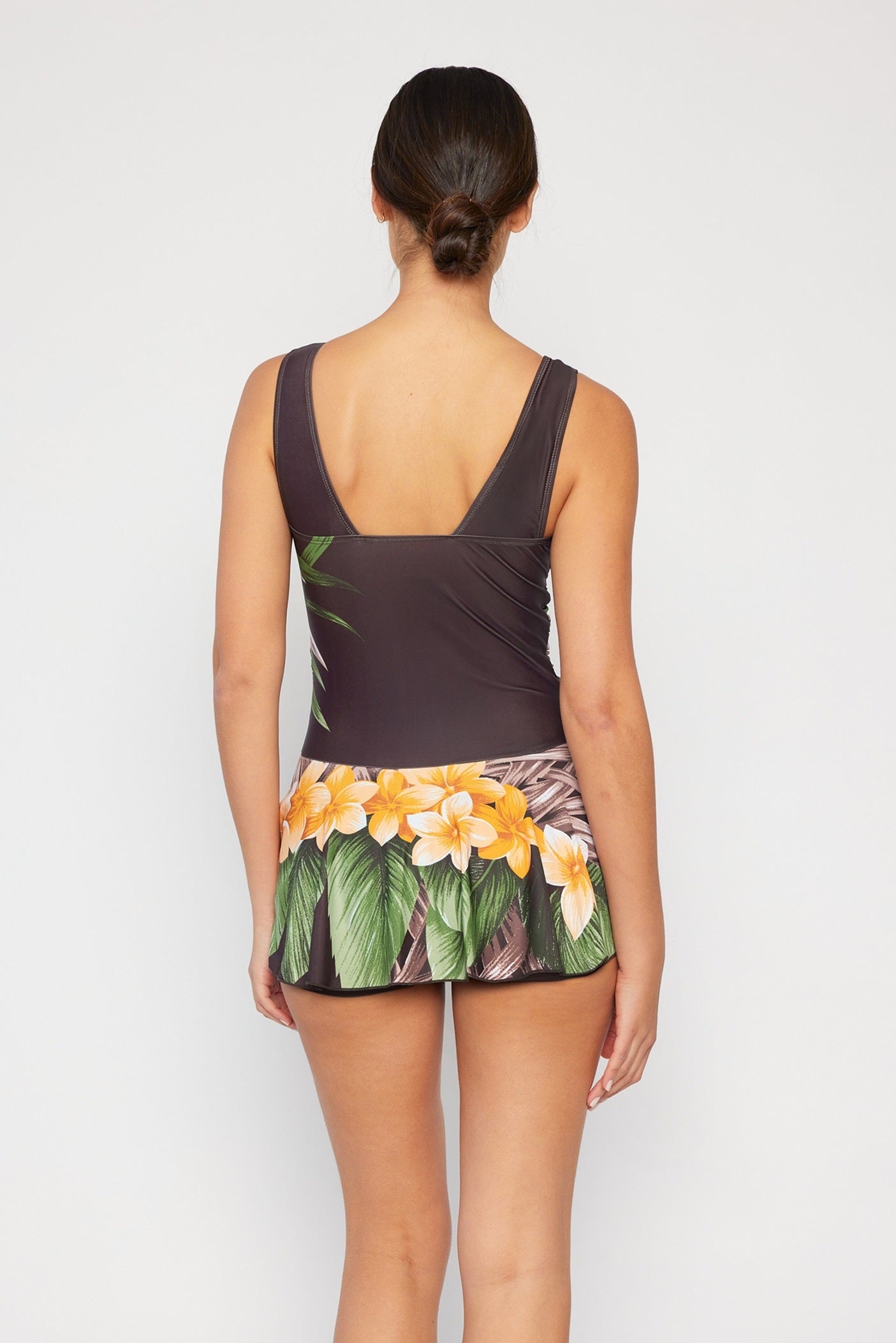 Marina West PF837 Skirted Swimdress (Aloha Brown)