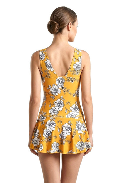 Marina West PF837 Skirted Swimdress (Rose Mustard)