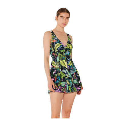 Marina West PF838 Skirted Maillot Swimsuit (Molokai Black)