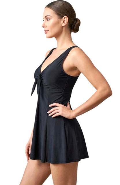 Marina West PF838 Skirted Maillot Swimsuit (Black)