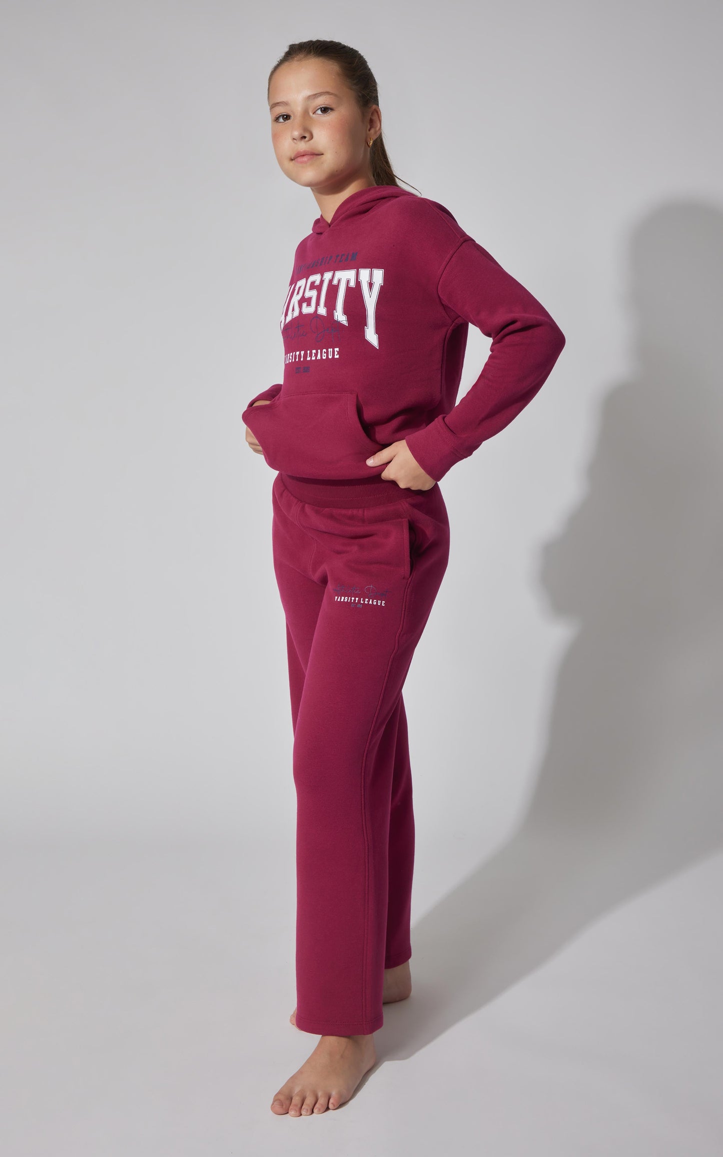 Girls Fleece Campus Wide Leg Pant