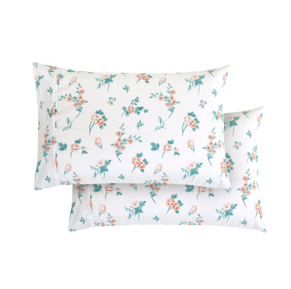 Elegant Comfort Floral and Stripe Pattern Pillowcases