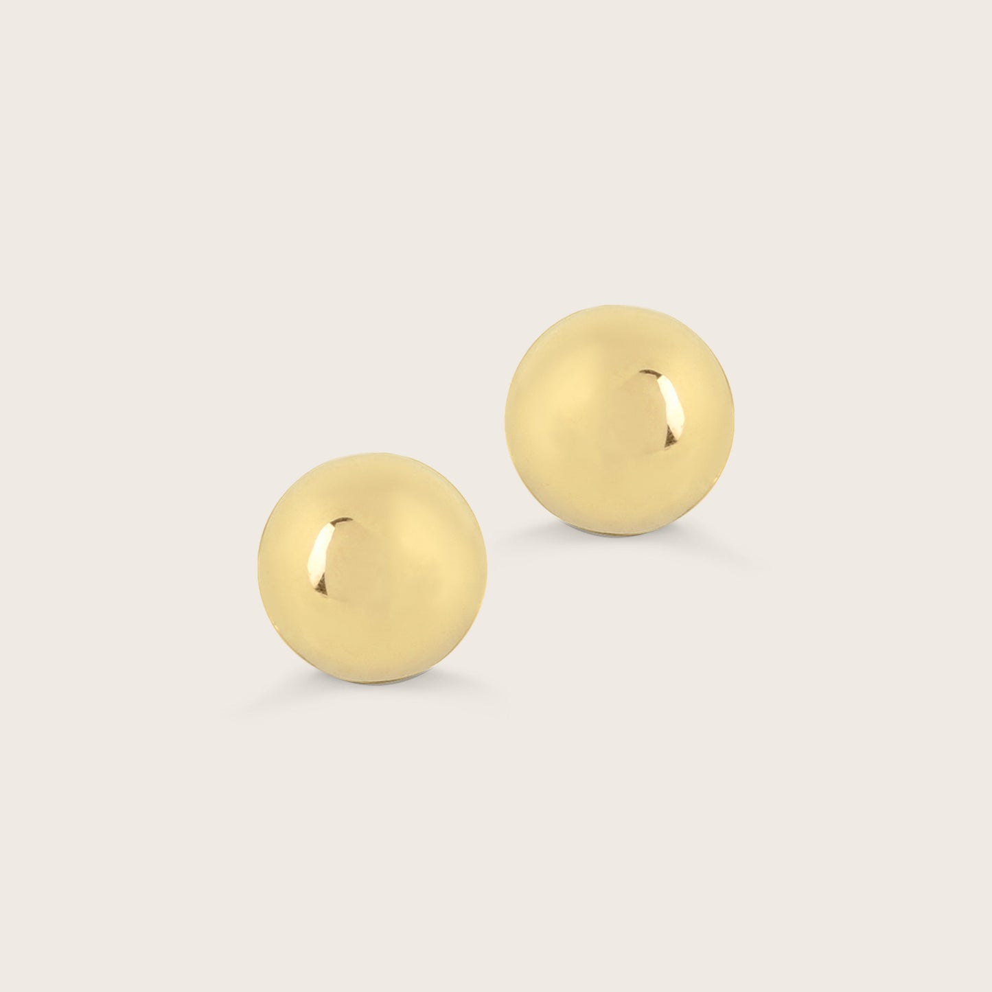 14k Yellow Gold Sphere Stud Earrings