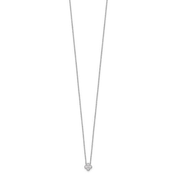14K White Gold Four Leaf Clover Charm Pendant