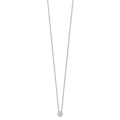 14K White Gold Four Leaf Clover Charm Pendant