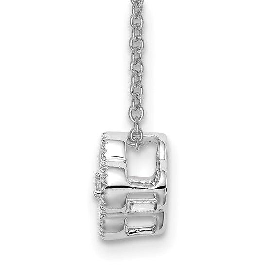 14K White Gold Four Leaf Clover Charm Pendant