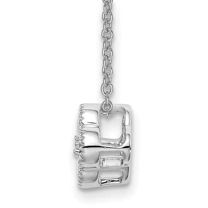14K White Gold Four Leaf Clover Charm Pendant