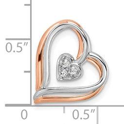 14K Two Tone Gold Interlocking Hearts Pendant