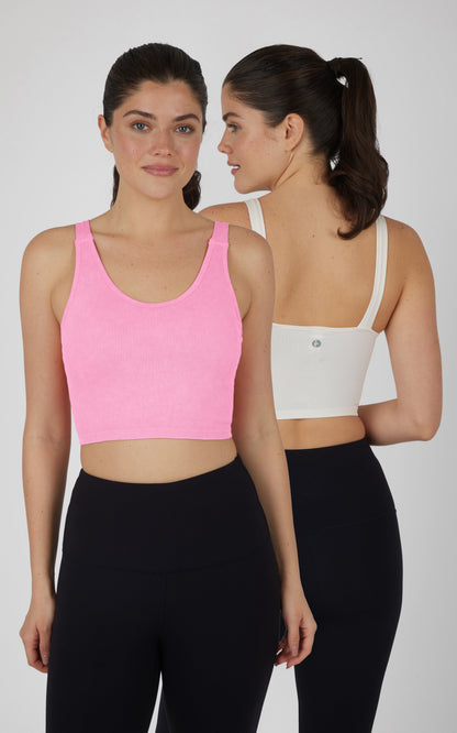 Stonewash 2 PK Scoop Neck Bralette Tank