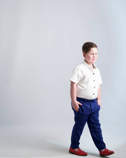Blue Windowpane Dress Pants