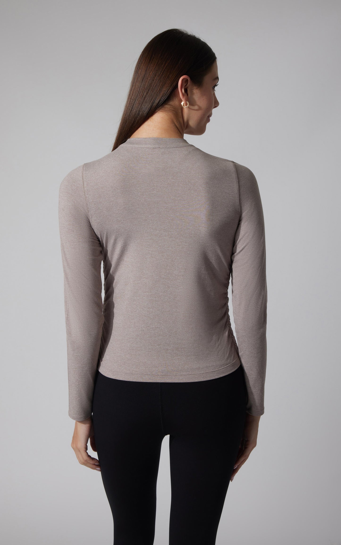 2 PK Cationic Jersey Crew Neck Top with Side Ruching and Everyday Crew Neck Top