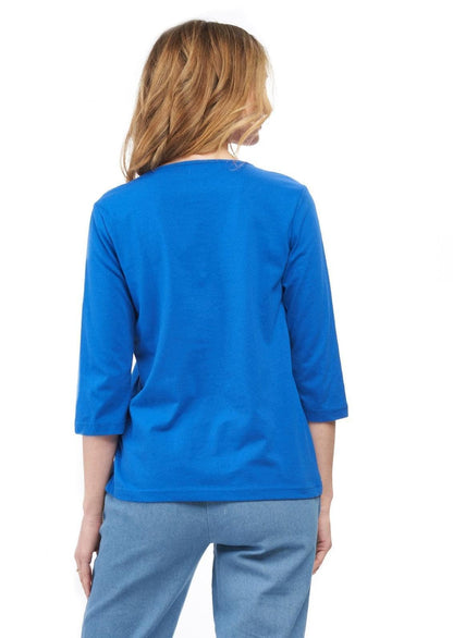 Women's Classic Comfort Fit 3/4 Sleeve length Crew Neck Jersey knit T-Shirt