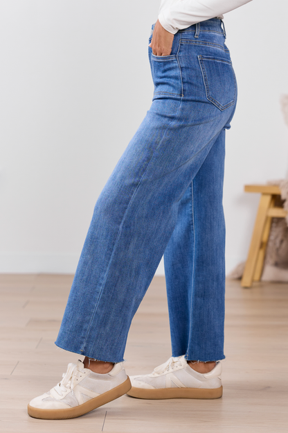 My Favorite Stretchy Medium Wash Wide Leg Jeans