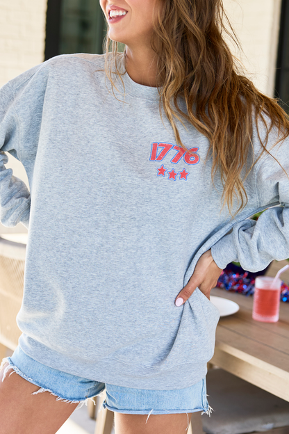 Freedom 1776 Light Grey Graphic Sweatshirt