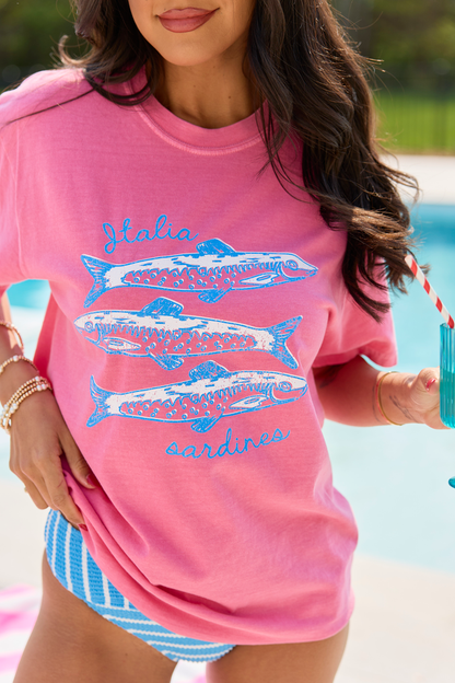 Italia Sardines Pink Comfort Colors Graphic Tee
