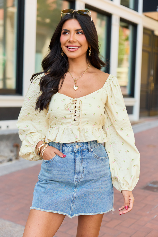 Sarah Frayed Hem Medium Wash Denim Mini Skirt