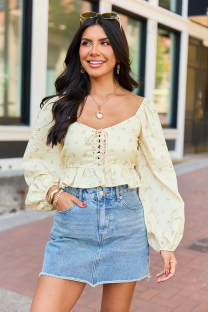 Sarah Frayed Hem Medium Wash Denim Mini Skirt
