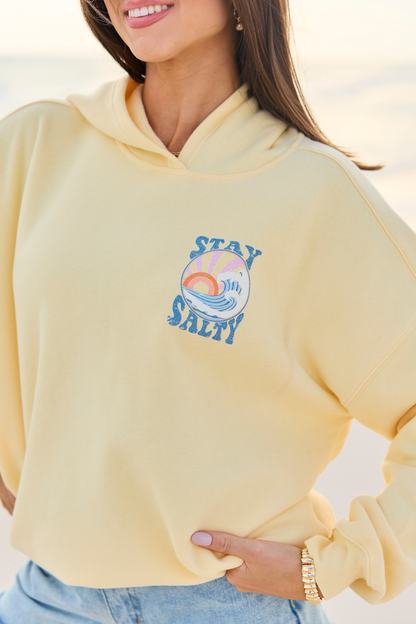 Stay Salty Yellow Graphic Hoodie