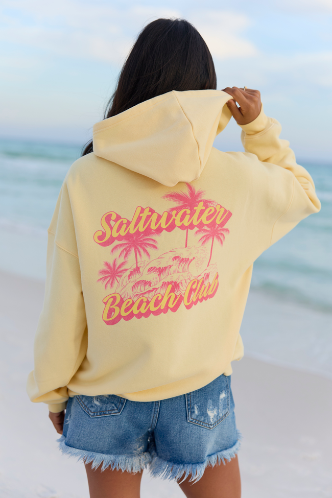 Saltwater Beach Club Yellow Graphic Hoodie