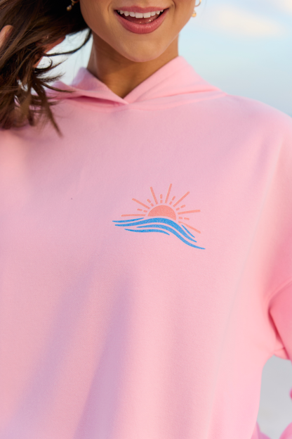 Take Me To The Beach Light Pink Graphic Hoodie