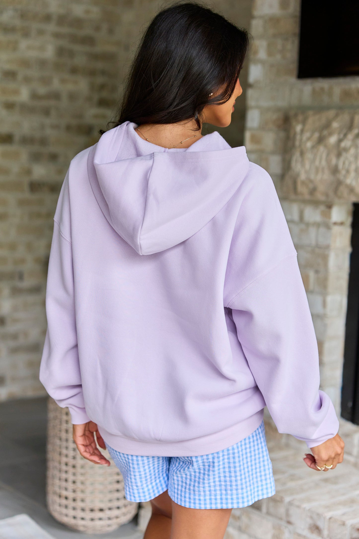 USA Lace Print Purple Graphic Hoodie