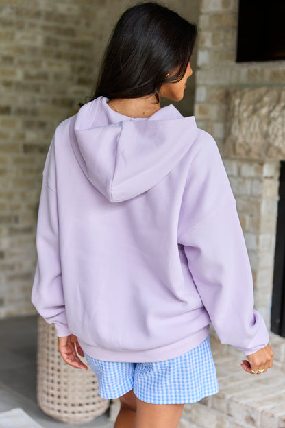 USA Lace Print Purple Graphic Hoodie