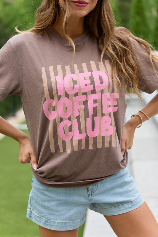 Iced Coffee Club Brown Graphic Tee