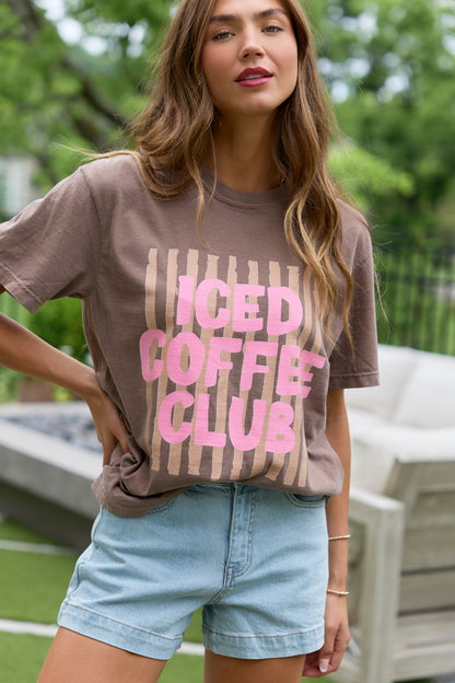 Iced Coffee Club Brown Graphic Tee