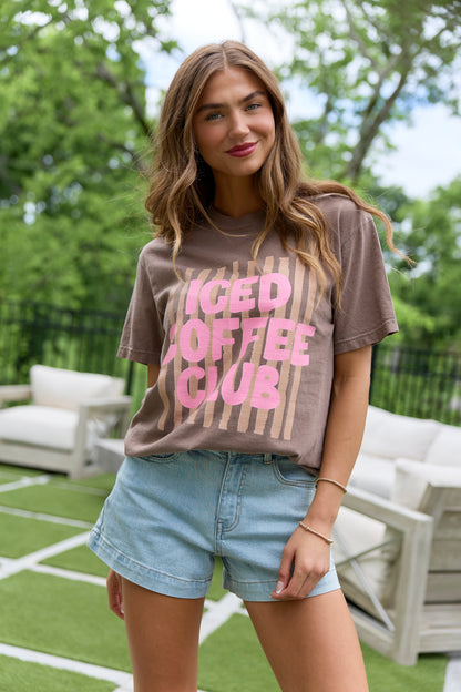Iced Coffee Club Brown Graphic Tee