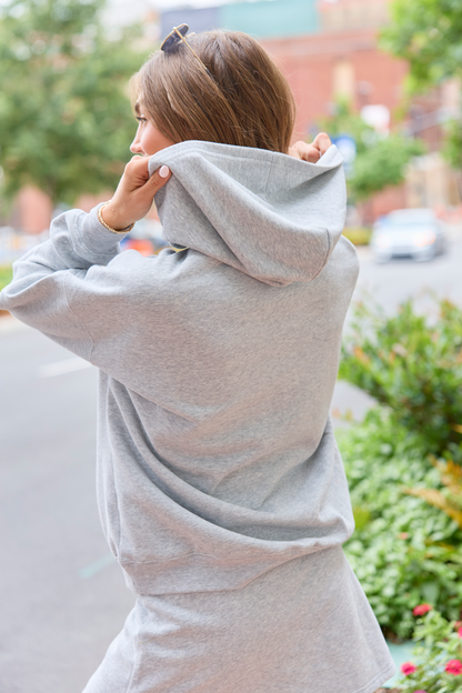 Mama Block Light Grey Graphic Hoodie
