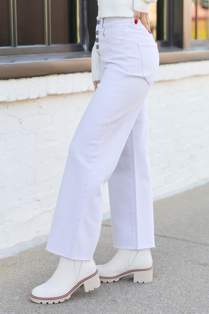Malia Lilac Purple High Rise Wide Leg Jeans