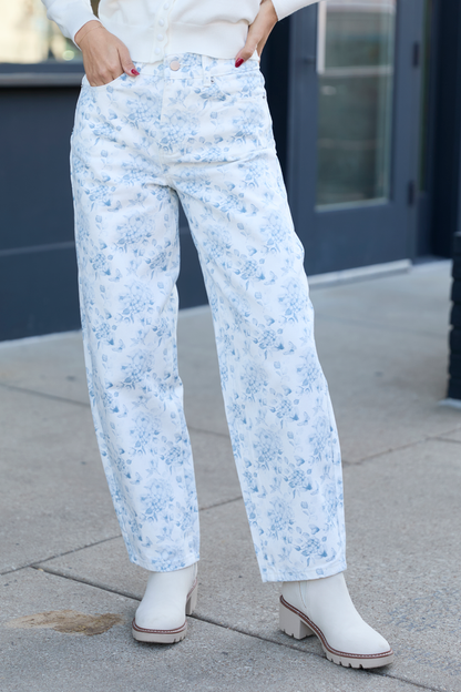 Lennon Floral Barrel Leg Jeans