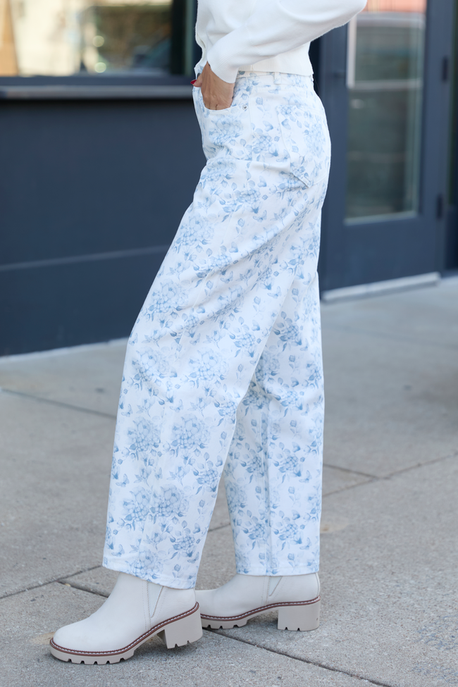 Lennon Floral Barrel Leg Jeans