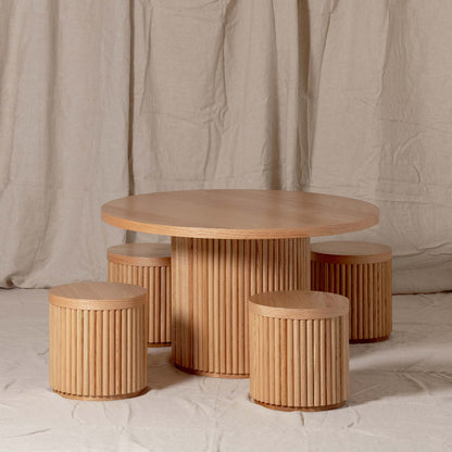 Fluted Round Stool