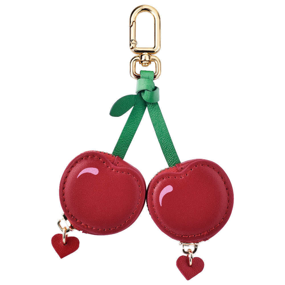 Cherry Leather Bag Charm for Airtag®