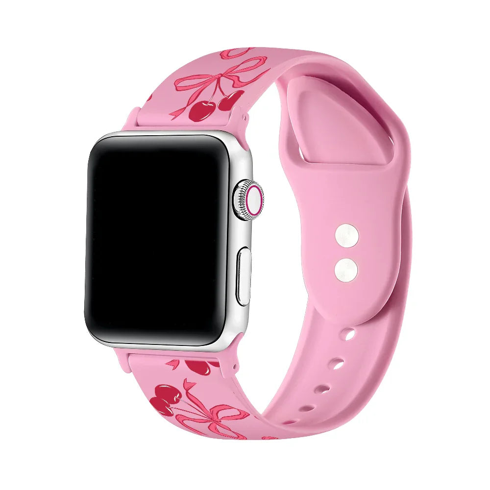 2-Pack Beaded + Cherry Silicone Bands for Smartwatch