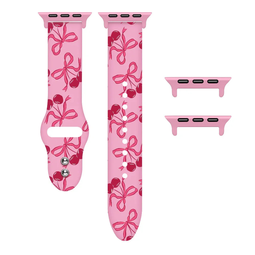 2-Pack Beaded + Cherry Silicone Bands for Smartwatch