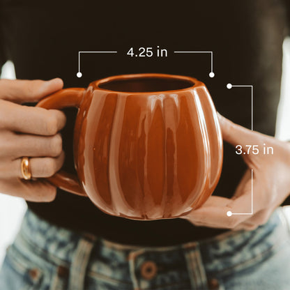 Orange Pumpkin 19 oz Figural Coffee Mug