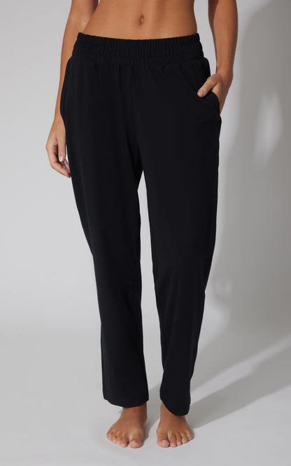 Lux Straight Leg Pant w Elastic Waist- Our Cafe Story