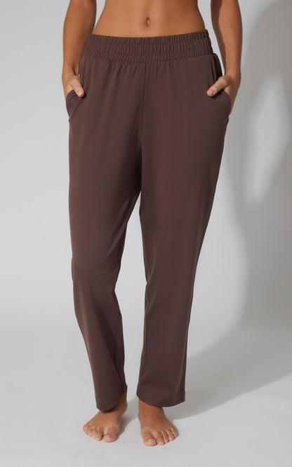Lux Straight Leg Pant w Elastic Waist- Our Cafe Story