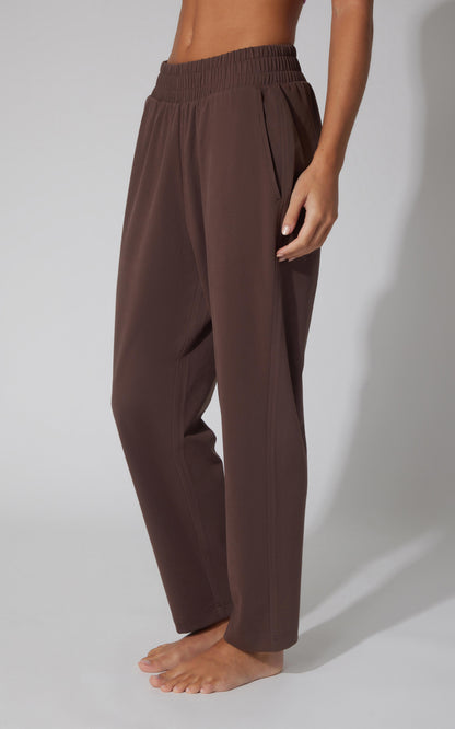 Lux Straight Leg Pant w Elastic Waist- Our Cafe Story