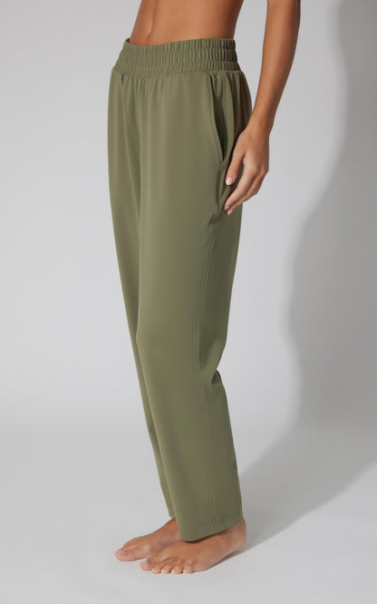 Lux Straight Leg Pant w Elastic Waist- Our Cafe Story