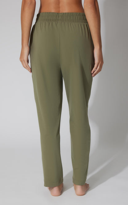 Lux Straight Leg Pant w Elastic Waist- Our Cafe Story