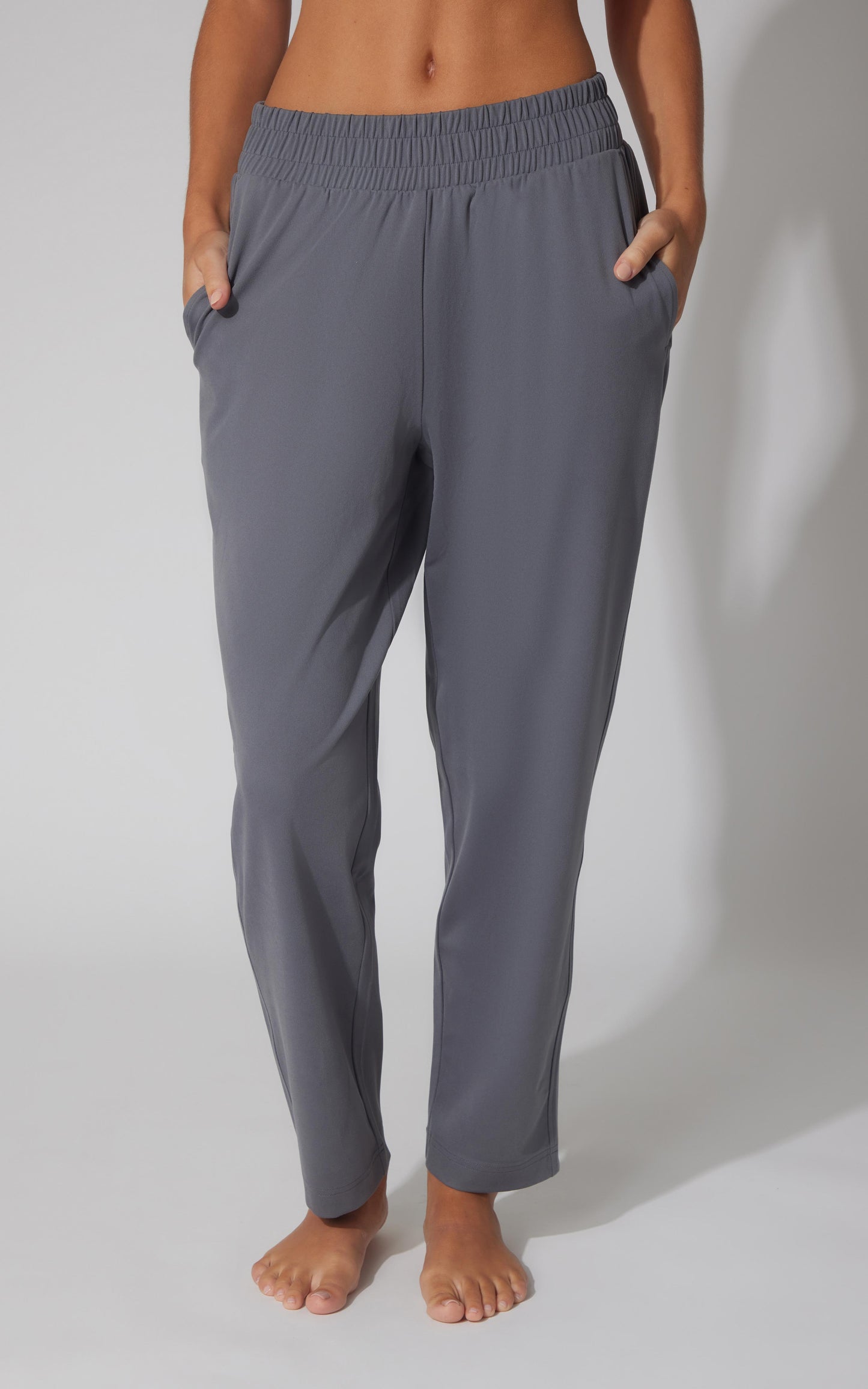 Lux Straight Leg Pant w Elastic Waist- Our Cafe Story