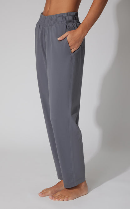 Lux Straight Leg Pant w Elastic Waist- Our Cafe Story